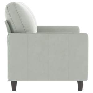 Sofá de 2 Plazas en Terciopelo Gris Claro, 100% Poliéster con Textilene Metálico para Sala de Estar - Product Image 4