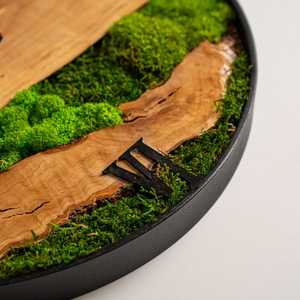Reloj de Pared de Musgo Boscoso Evergreen, Hecho a Mano, Inspirado en la Naturaleza, Rústico, Lujoso, Moderno, Artístico, Decoración para el Hogar - Product Image 6