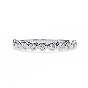 Anillo de Platino PT950 con Incrustaciones de Diamantes Redondos Delicados y Continuos para Aniversario - Product Image 1