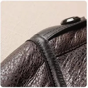 Blouson d'hiver en cuir de mouton teint long pour femme, design fonctionnel en fourrure, doublure en soie automne/hiver, résistant - Product Image 4
