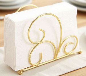 Creative 2 Slot Iron Napkin Holder with Round Base Rose Gold Copper <b>Paper</b> Dispenser Stand for <b>Kitchen</b> Countertop Napkin Holder - Product Image 6