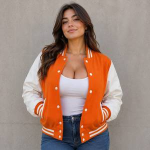 Chaqueta Varsity para Hombre y Mujer, Chaqueta Universitaria de Béisbol, Chaqueta de Cuero y Forro Polar, Chaqueta Letterman para Mujer, Chaqueta de Cuero - Product Image 1