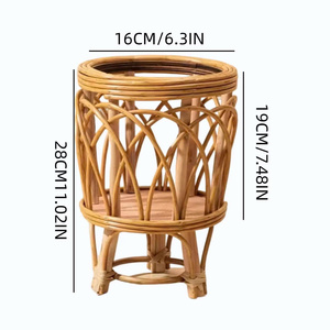 Support de plantes en rotin artisanal avec panier tressé, porte-pot de fleurs en bambou naturel pour la décoration intérieure et extérieure de la maison et du jardin - Product Image 2