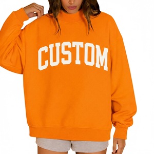Sweat-shirt décontracté à col montant imprimé avec logo personnalisé, épaules tombantes unies, respirant, automne-hiver, conception OEM - Product Image 2