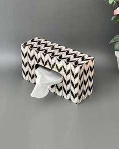Caja de pañuelos de resina moderna para decoración del hogar, elegante dispensador de pañuelos faciales para baño, sala de estar, dormitorio y uso decorativo en hoteles. - Product Image 1