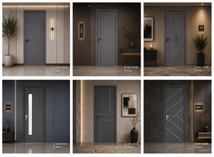Luxurious & Elegant Design With Minimalist Style WPC Interior <b>Doors</b> High With Decorative Aluminum <b>Trim</b> - Product Image 3