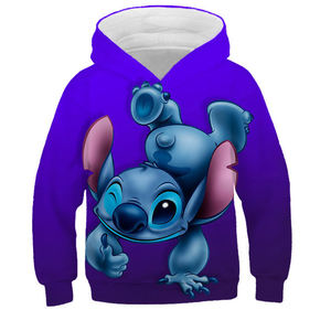 Nouveau design, sweat-shirt à capuche unisexe en polyester imprimé en 3D, imprimé de dessins animés, sublimation, sweat-shirt à capuche Stitch - Product Image 1