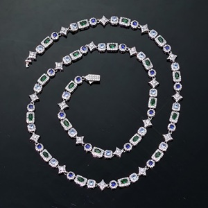 MON 01 Collier Hip Hop Moissanite au prix le plus bas, en argent sterling 925, entièrement serti de moissanites 2mm 3mm 4mm, chaîne tennis - Product Image 1