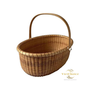 VietChoice Handwoven <b>Wicker</b> Storage <b>Basket</b> Rustic Eco-Friendly Living Room Organizer - Product Image 2