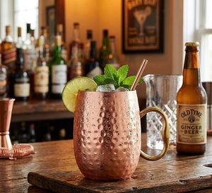 High Quality Hammered Copper Moscow Mule Mug Leak-Proof Vacuum Insulated Lid Stainless Steel Tumbler for <b>Coffee</b> Beverages Drinks - Product Image 6