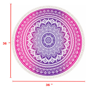 Magnifique serviette de plage ronde imprimée mandala, 100% coton, couleur magnifique, qualité supérieure, exportateur en Inde. - Product Image 6