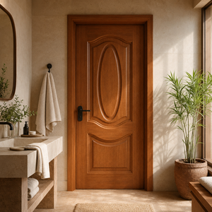 Puerta Interior Moderna de Madera Sólida Golden Aero GA-19S con Diseño de Panel Arqueado, Superficie Acabada, Apertura Manual para Dormitorio o Apartamento - Product Image 1