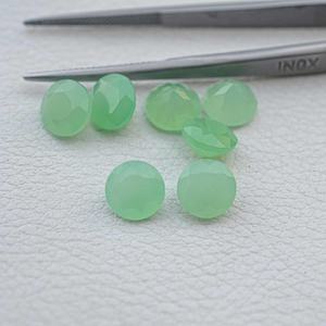 Pierre précieuse de chrysoprase verte naturelle de qualité AAA de 7 mm, taille ronde brillante, bijoux faits à la main, certifiée par un tiers - Product Image 4