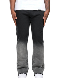 Conjunto Deportivo Personalizado de Invierno, Estilo Urbano, Lavado Ácido, Transpirable, de Algodón, con Bordado, Pantalones Deportivos Acampanados, Conjunto Deportivo Informal para Hombre - Product Image 2