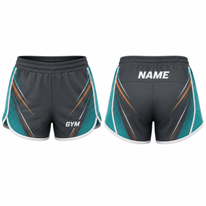 Shorts Deportivos para Mujer con Estampado Geométrico, Cintura Elástica, Secado Rápido, Poliéster, para Entrenamiento Atlético - Product Image 1