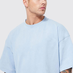 T-shirt pour homme de haute qualité 100% coton, personnalisable, surdimensionné, col rond, épaules tombantes, t-shirt uni pour homme - Product Image 5