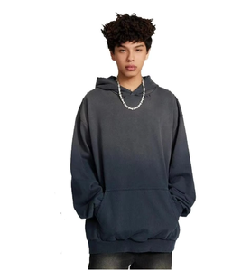 Wholesale Custom Front Logo Distressed Acid Washed Oversized Pullover Hoodie for Men Eco-Friendly Fleece Fabric Pocket Design - Product Image 2