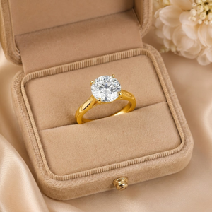 Bague solitaire en diamant de laboratoire taille ronde éclatante de qualité supérieure, or 14 carats, vente en gros, fabricant et fournisseur de bijoux fins OEM - Product Image 5