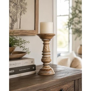 เชิงเทียนไม้ reclaimed สไตล์วินเทจแบบทำเก่า ขายส่ง |   อัคดุส ซาลีม - Product Image 3