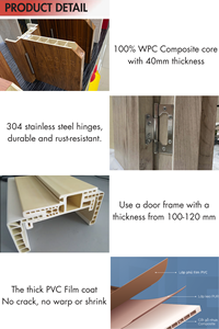 Flush <b>Door</b> Single Flat Prehung Hollow Solid Wood Waterproof Finished Surface Interior <b>Doors</b> with Frames for Apartment and Villa - Product Image 4