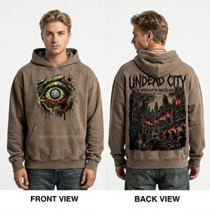 เสื้อฮู้ดกราฟิกซอมบี้กัมมันต์รังสีสีส้มไหม้สำหรับผู้ชาย พิมพ์ลาย Industrial Disaster สไตล์สตรีทแวร์ เสื้อสเวตเชิ้ตหนาน้ำหนักมาก - Product Image 3