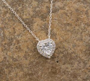 Collier Cœur Personnalisé en Argent Sterling 925 avec Zircon Cubique AAA, Sertissage Clos Vintage, Pendentif Amour Romantique, Bijou Plaqué Platine - Product Image 4