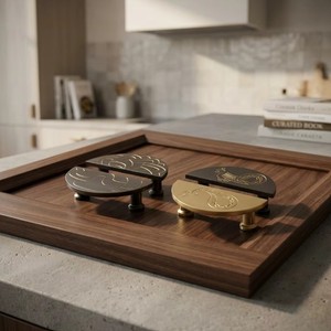 Poignée de porte de placard en laiton massif moderne de luxe, poignée de tiroir de cuisine haut de gamme, noir graphite, quincaillerie décorative pour meubles en gros - Product Image 2