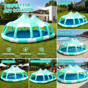 Grande <span class=keywords><strong>piscine</strong></span> gonflable en PVC <span class=keywords><strong>avec</strong></span> auvent solaire, <span class=keywords><strong>piscine</strong></span> gonflable ronde portable d'extérieur pour enfants <span class=keywords><strong>et</strong></span> adultes - Product Image 3