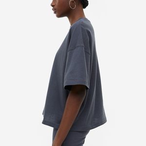 Crew Neck Basic Lady <b>White</b> Pure Color Short Sleeve <b>Tee</b> Heavy Cotton High Quality Casual 10pcs - Product Image 3