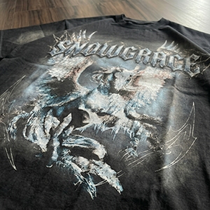 Snowgrace <b>Gothic</b> Dragon Print Oversized Men's T-<b>Shirt</b> Short Sleeve O-Neck Jersey Cotton Black - Product Image 3