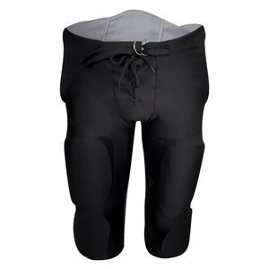 Black Padded Football Pants Belt Closure <b>Athletic</b> Sportswear Breathable Adult Football Practice Gear Mens Performance Wear black - Product Image 3