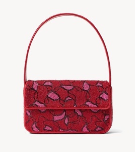Bolso de Mano con Cuentas de Paisley Rojo y Blanco Estilo Vintage, Bolso Bohemio con Cuentas de Vidrio, Bolsos de Hombro con Patrón Étnico Hechos a Mano - Product Image 2