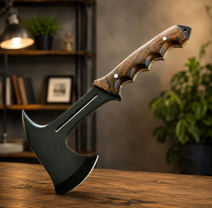 Hache tactique en acier carbone forgé à la main avec manche en bois de rose, outil de camping, de survie en extérieur, tomahawk, pour garçons d'honneur - Product Image 1