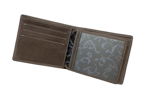 [La Mejor Oferta] Cartera Bifold Unisex Castello con Protección RFID, de Cuero Genuino Suave, Cierre de Broche, Forro de Poliéster, Grabado en Relieve, Negro/Marrón Oscuro - Product Image 6