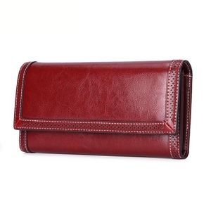 Nouveaux sacs fourre-tout en cuir véritable pour femmes, portefeuilles longs, logo personnalisé imprimé, fermeture éclair, service OEM écologique, toile de lin - Product Image 1