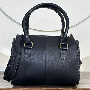 Wholesale Custom Hand Tooled Cowhide Leather Medium Speedy Duffel Bags Cactus Desert Pattern Unisex Weekender Travel Handbags - Product Image 6