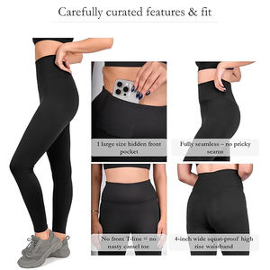 Leggings Deportivos Suaves de Cintura Alta con Control de Abdomen, Tejido Suave, Ajuste Sin Costuras, Elásticos y Transpirables para Yoga - Product Image 4