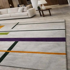 Modern Abstract Line Area Rug Large Living Room Carpet Minimalist Hand Tufted <b>Floor</b> Decor Soft Plush Bedroom Carpet Home Rug - Product Image 2