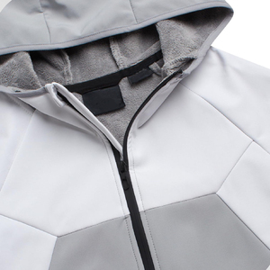 Veste softshell à capuche pour homme, coupe-vent, color block, fermeture éclair, décontractée, pour l'automne, coupe classique, en polyester - Product Image 2