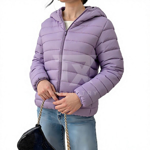 New Arrival 2026 Short Duck Down Coat Winter Jackets Women Puffer Bomber Jacket Hooded Zipper Reversible Waterproof Nylon - Product Image 1