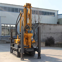 Machine de forage d'eau portable sur chenilles en acier, équipement de forage de puits de 200 m, plateforme de forage de puits d'eau avec pompe à boue
