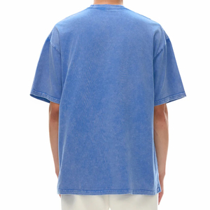 Oversized Heavyweight 220GSM Acid Wash T Shirt Men Women Custom Logo Streetwear Blank Vintage Washed Cotton <b>Drop</b> Shoulder - Product Image 2