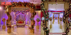 Increíble Mandap para Bodas Junto a la Piscina, Mandap Hindú de Ensueño en Mauricio, Mandap Bollywood para Bodas al Aire Libre, Mandap con Pilares Temáticos de Bollywood - Product Image 5