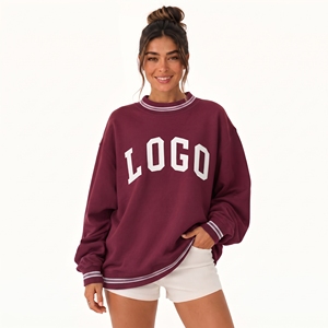 OEM Custom Logo High Quality Solid Embroidered Cotton Mock Neck <b>Sweatshirt</b> Pilates <b>Yoga</b> Women Oversized Mockneck <b>Sweatshirt</b> - Product Image 1