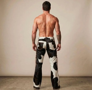 <b>Mens</b> Cowhide <b>Leather</b> Pants Motorcycle Style <b>Trousers</b> Genuine Hide Made to Measure OEM Wholesale Factory - Product Image 6