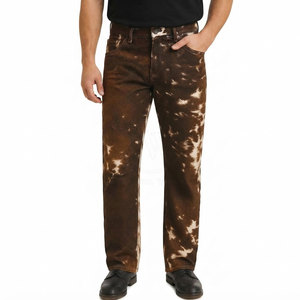 Pantalones de Cuero Vacuno Genuino para Hombre, Cintura Media, Diseño Recto Informal, Estilo OEM, Impermeables y Transpirables - Product Image 1