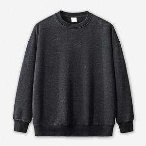 Sudadera de Cuello Redondo Extra Grande para Hombre, Color Sólido, Algodón, Felpa Francesa, Estilo Casual para Otoño - Product Image 2