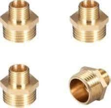 Unión reductora hexagonal de latón forjado pulido de alta presión con rosca NPT macho x macho para tubería en pulgadas - Product Image 2