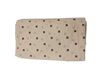 Tissu en coton tissé blanc brodé motif croix Buti violet, léger, respirant et à séchage rapide, pour robes et textiles de maison pour filles