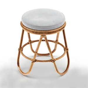 Top Supplier Rattan Foot <b>Stools</b> With Round <b>Cushion</b> Multifunctional Ottoman Table Converted to <b>Stool</b> - Product Image 1